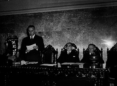 Jesús González Gallo durante el informe de su Gobierno