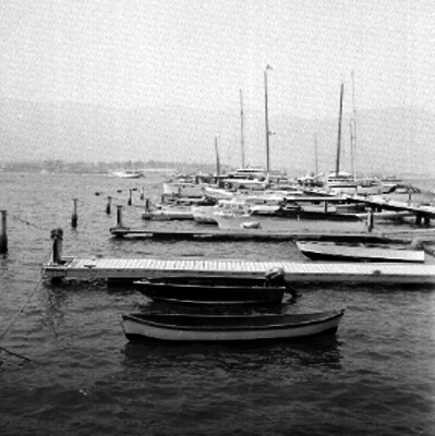 Muelle con embarcaciones