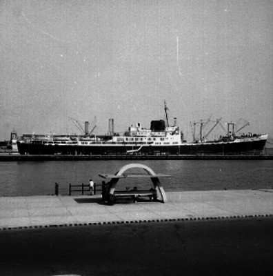 Barco Español Covadonga en los muelles del puerto de Veracruz