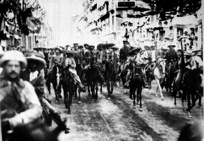 Francisco Villa y Emiliano Zapata a su paso por la ciudad de México