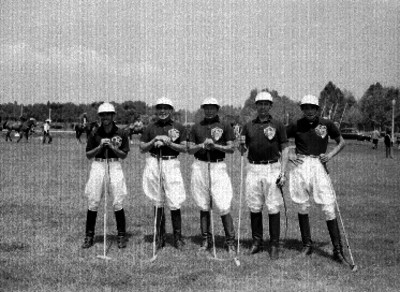 Jugadores en un campo de polo, retrato