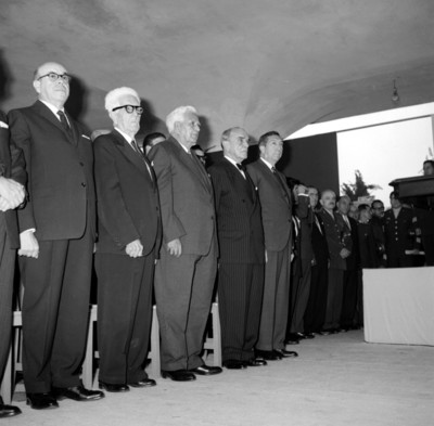 Adolfo López Mateos, etiali, en ceremonia de cambio de gobernadores