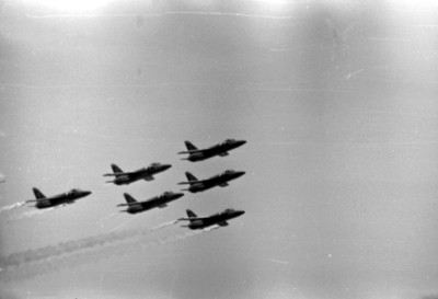 Aviones de Los Ángeles Azules durante una exhibición aérea