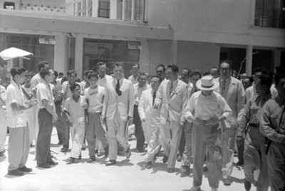 Miguel Alemán Valdés durante una gira de trabajo por el Sur y Sureste del país