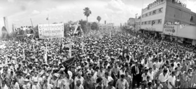 Mitin multitudinario en la gira de Adolfo López Mateos por Nuevo Laredo