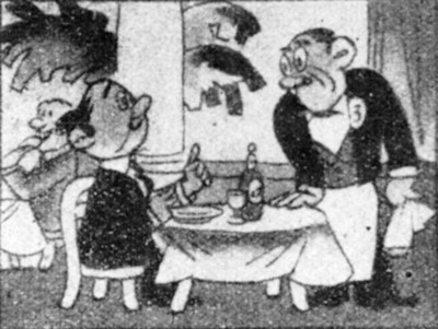 Caricatura publicada en la revista La voz del Refugio