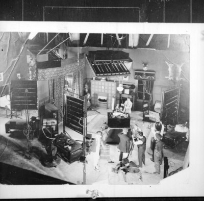 Filmación de una escena, en los estudios Camus, fotografía