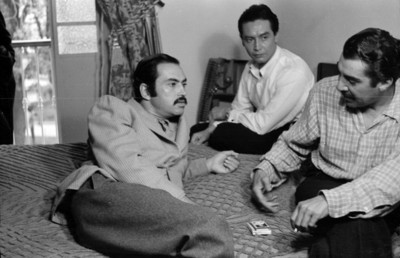 Emilio Fernández, Pedro Armendáriz y Fernando Fernández durante un descanso