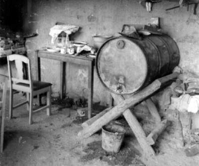 Cocina de una casa del cuartel militar de Santa Gertrudis, Chihuahua
