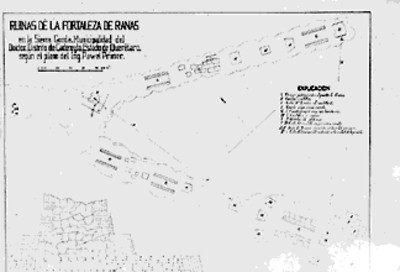 Plano topográfico de la ciudad y fortaleza de Ranas