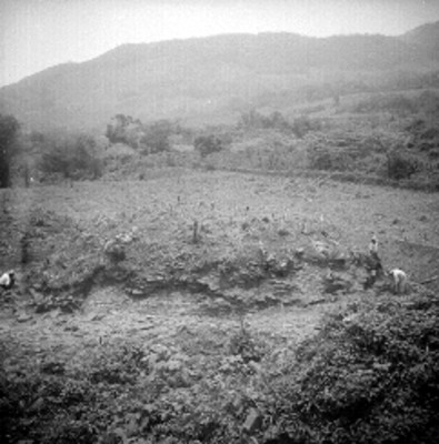 Panorámica de Cuatlamayán, excavaciones arqueológicas
