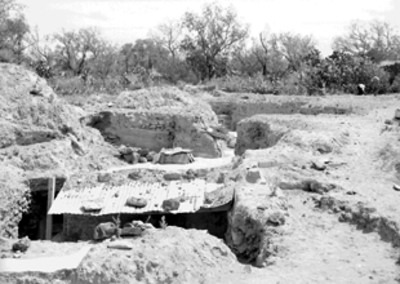 Vista de los trabajos de exploración y excavación arqueológica en Tetitla