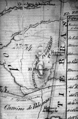 "El Potrerillo", detalle de plano topográfico de Zacatecas