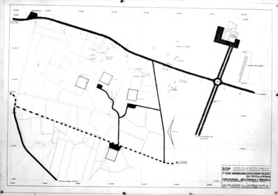 Plano que muestra la localización de los palacios de Tetitla, Atetelco, Zacuala y Yayahuala