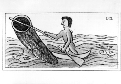 Oficio del pescador en el códice Florentino, libro X, lámina 133