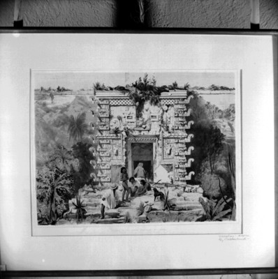 Lámina 11 La Puerta del Gran Teocalis de Uxmal, reprografía bibliográfica
