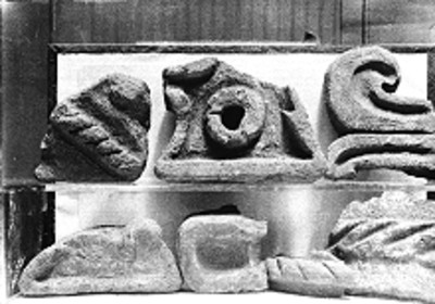Fragmento de ornamentación en relieve elaborados en cerámica prehispánica