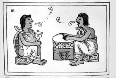Pareja de músicos, códice Florentino, libro II lámina 16