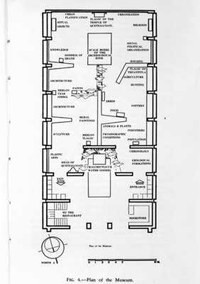 Plano del museo de Teotihuacán, reprografía