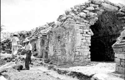 Vista del Palacio durante los trabajos de reconstrucción