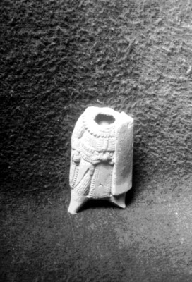 Figurilla prehispánica de cerámica, fragmento