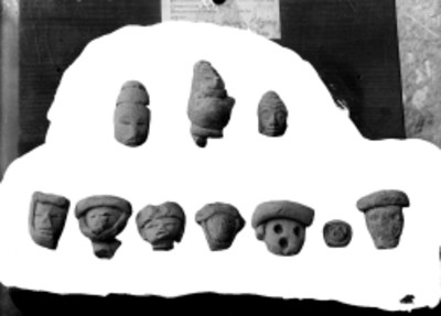 Lote de caritas elaboradas en cerámica