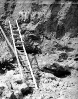 Vista de trabajos excavación en un sitio arqueológico
