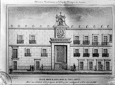 "Colegio Mayor de Santa María de Todos los Santos", litografía