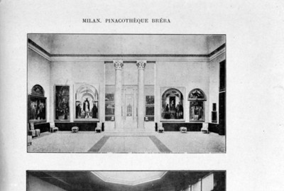 Sala de exhibición en la Pinacoteca de Milán, reprografía