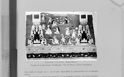 Ilustración de pintura mural en el Templo de la Agricultura, reprografía