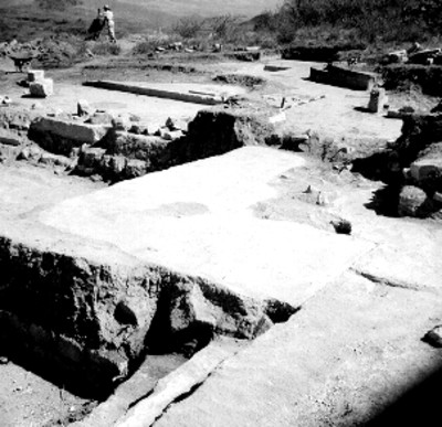 Trabajos de excavación en el Templo del Tlecuil