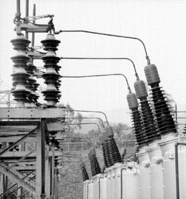 Aisladores en una planta de la Comisión Federal de Electricidad
