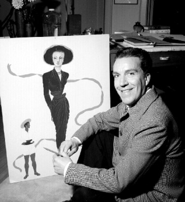 Armando Valdéz Peza junto a un dibujo