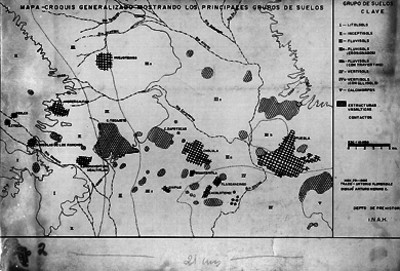 Mapa-croquis generalizado mostrando los principales grupos de suelos