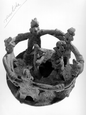 Maqueta de danzantes, cerámica prehispánica