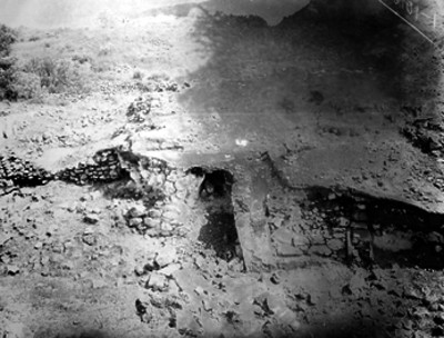 Vista de excavación arqueológica en Teotihuacán