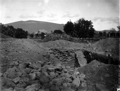 Excavación arqueológica en Teotihuacán, vista parcial
