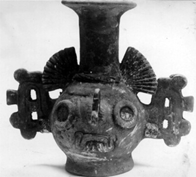 Jarra Tláloc, detalle de la vista frontal