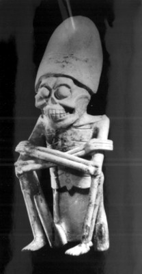 Pieza de cerámica que representa al dios de la muerte