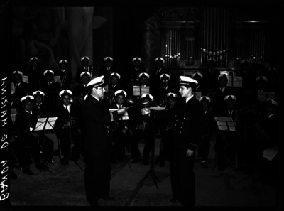 Estanislao García Espinoza, director de la banda musical de la Marina, en San Ildefonso