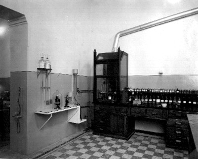 Laboratorio de un hospital, interior