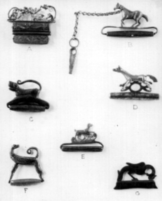 Lote de hebillas de plata en forma de animales