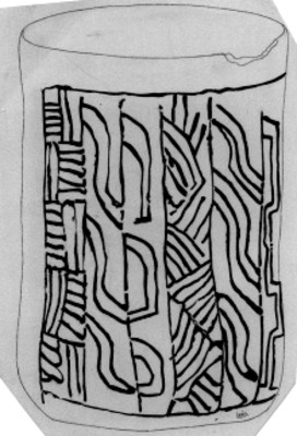 Vasija prehispánica, diseño de "León"