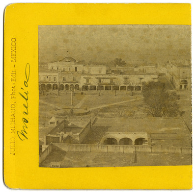 Vista de la Plaza de los Mártires, "Morelia", estereoscópica