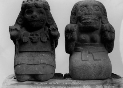 Esculturas prehispánicas con la representación de las diosas Cihuateteo