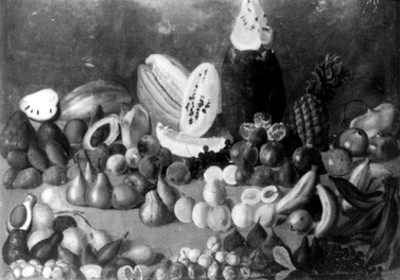 Frutas, pintura al óleo, reproducción