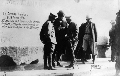 El ministro de la guerra y los Grales. Delgado y Ángeles combinando un plan para el ataque a los felicistas