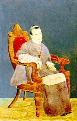 Obispo sentado en una silla, pintura