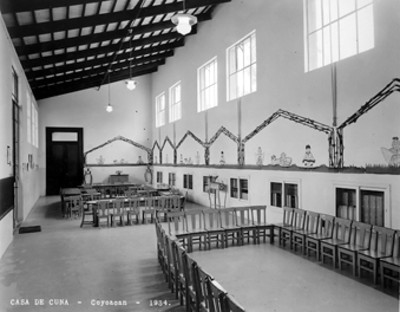 Salón de clases en la "Casa de Cuna [en] Coyoacán", interior