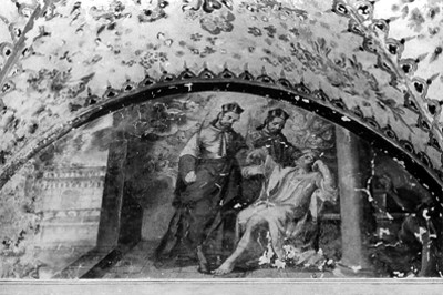 Detalle de un mural en el interior de una iglesia